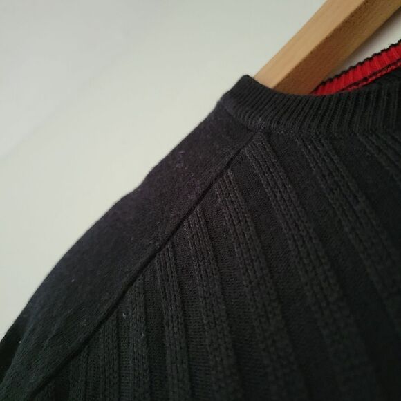 Kenneth Cole Short Sleeve Sweater Tee L Black - Picture 3 of 5